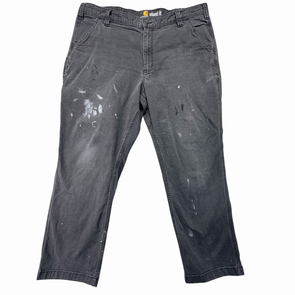 Carhartt Relaxed Fit Work Pants Gray Paint Splatter Distressed Workwear 40x30